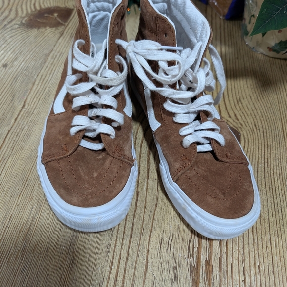 Men's Vans Brown and White High-Top Sneakers Size 6.5 Eclectic Grandpa - Picture 3 of 7